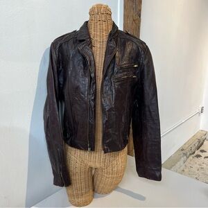 Brown Lightweight Shirt Jacket with Stand-up Collar